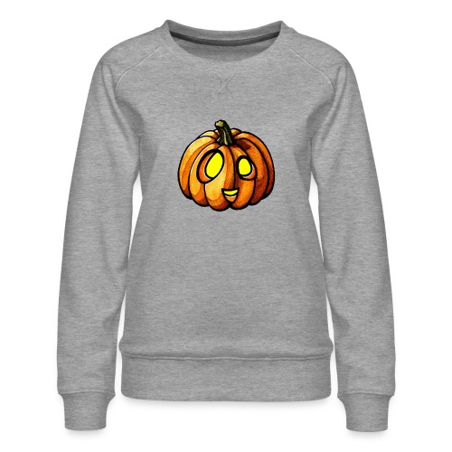 Pumpkin Halloween watercolor scribblesirii - Dame premium sweatshirt