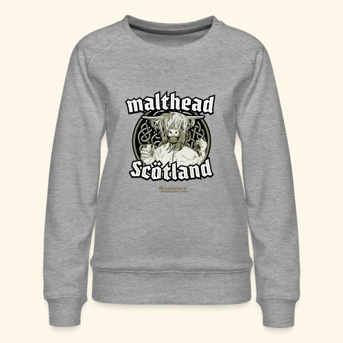 Whisky Merch Design Malthead Scotland Hochlandrind - Frauen Premium Pullover