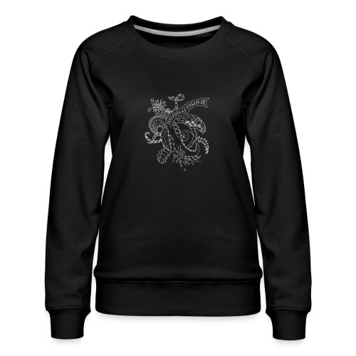 Fantasy hvid scribblesirii - Dame premium sweatshirt