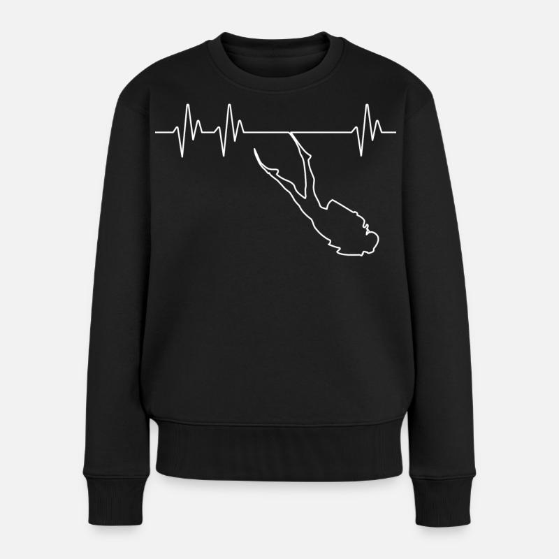 Electrocardiogramme Plongeur - Pull Premium bio Femme - noir