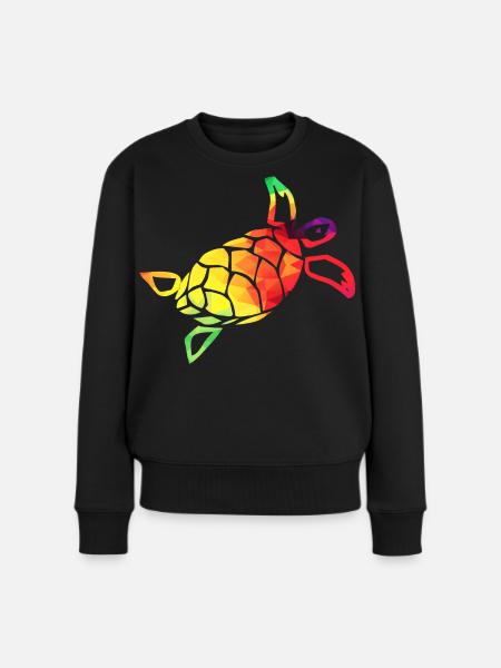 Bunte Schildkröte - Frauen Premium Bio Pullover - Schwarz