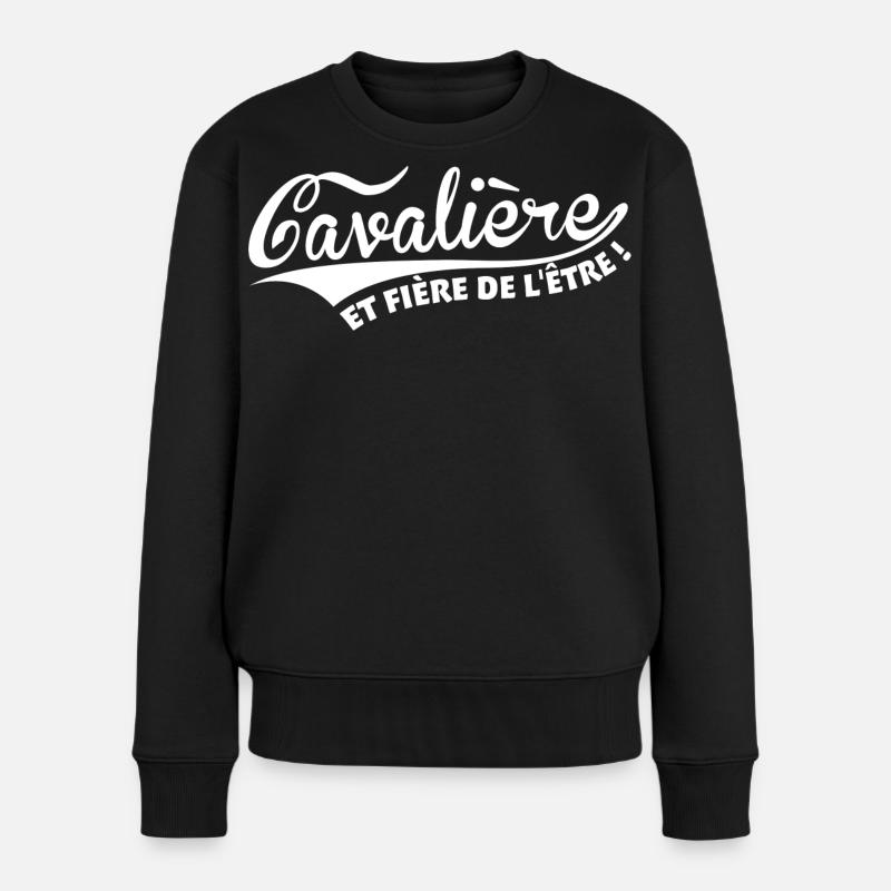 Cavalière et fière de l'être - Pull Premium bio Femme - noir