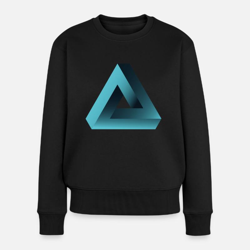 illusion optische Täuschung Pyramide illuminati ne - Frauen Premium Bio Pullover - Schwarz