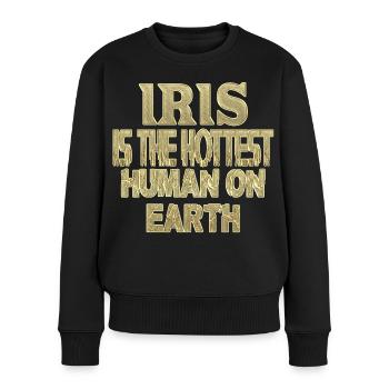 Iris - Frauen Premium Bio Pullover - Schwarz - Vorne - Julia (174cm)