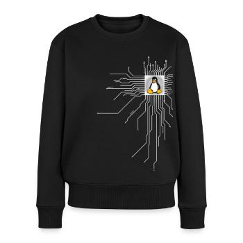 platine Pinguin Core Herz Computer pc Nerd program - Frauen Premium Bio Pullover - Schwarz - Vorne - Julia (174cm)