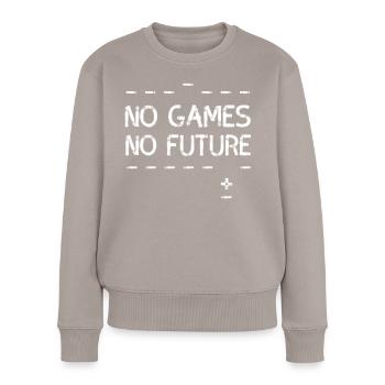 no games no future pixel nerd geek ordinateur pc lol - Pull Premium bio Femme - taupe - Devant - Julia (174cm)