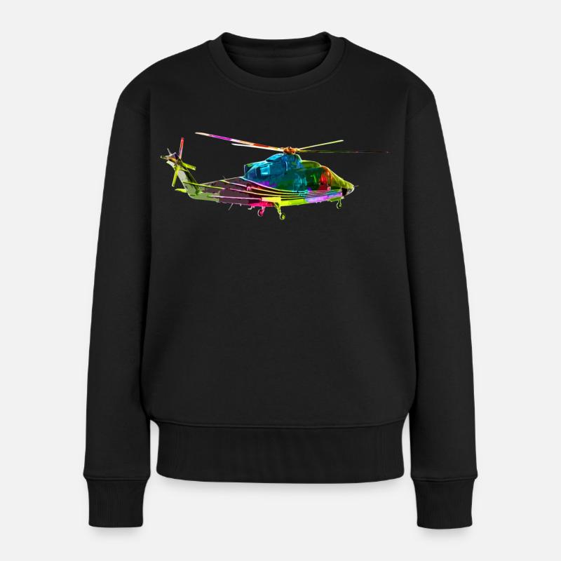 Hélicoptères colorés - Pull Premium bio Femme - noir