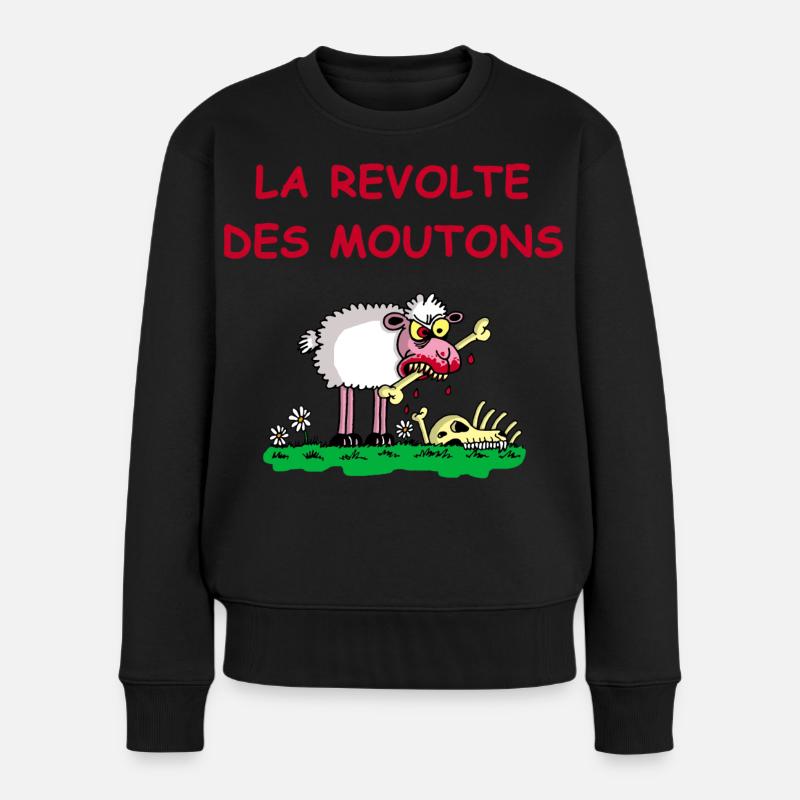 La révolte des moutons - Pull Premium bio Femme - noir