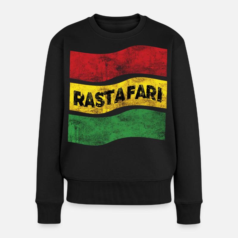 Rastafari Fahne - Frauen Premium Bio Pullover - Schwarz