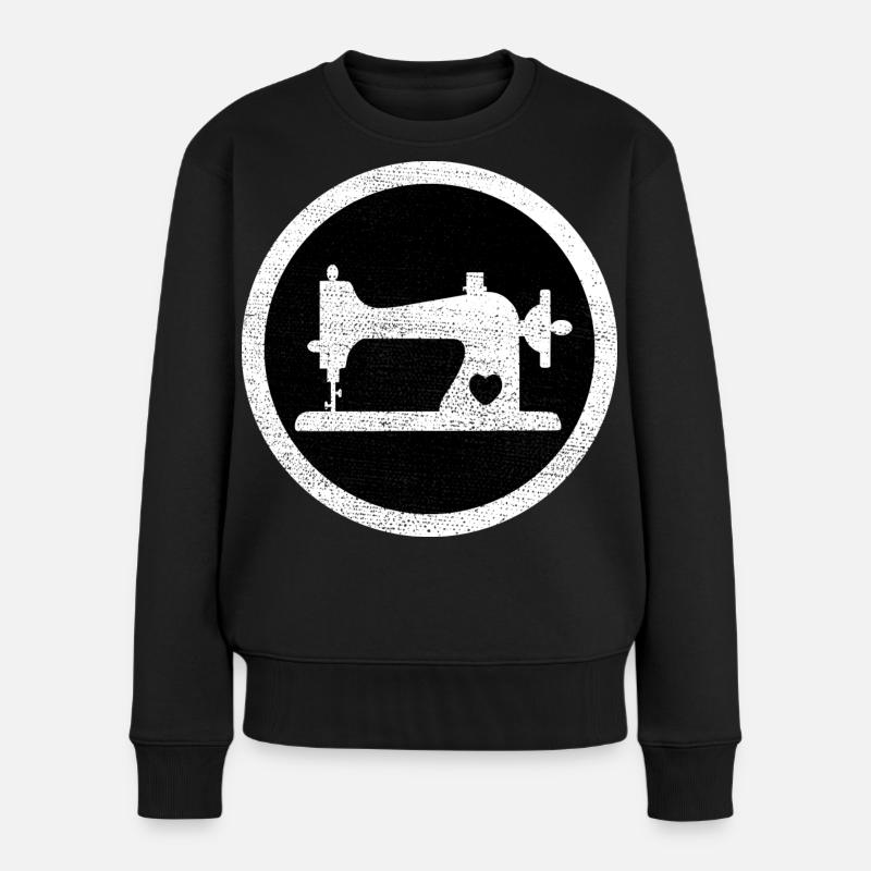 Machine à coudre vintage - Pull Premium bio Femme - noir