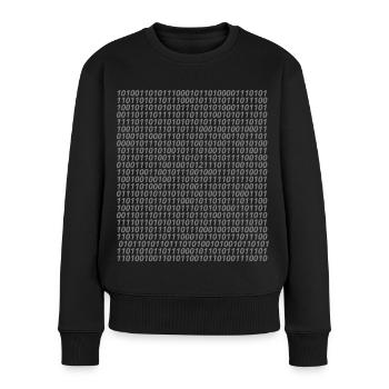 Binär Code Logo - Frauen Premium Bio Pullover - Schwarz - Vorne - Julia (174cm)