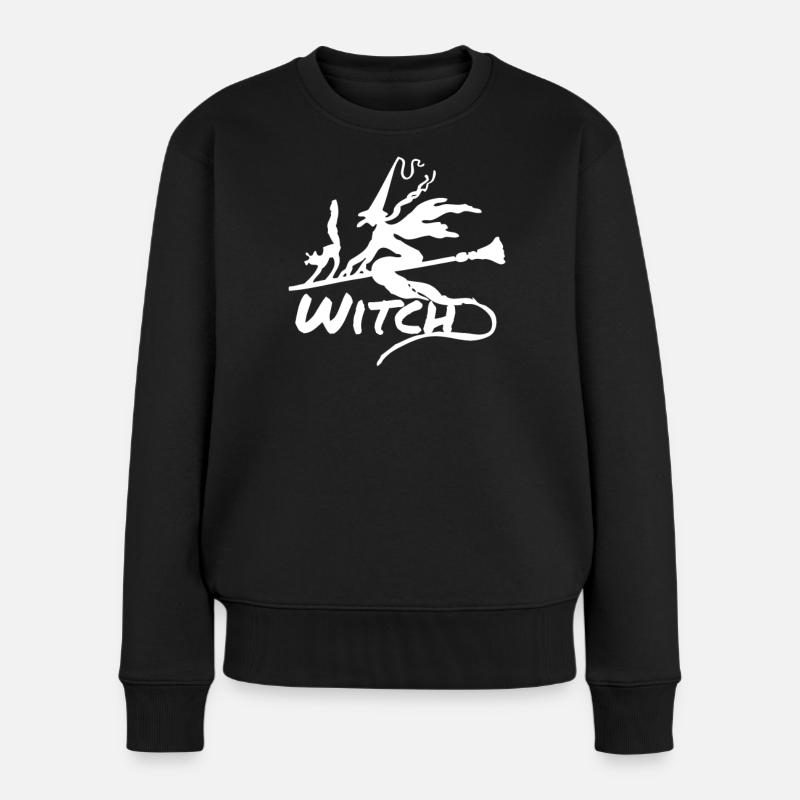 Flying Witch - Women's Premium Organic Jumper - black