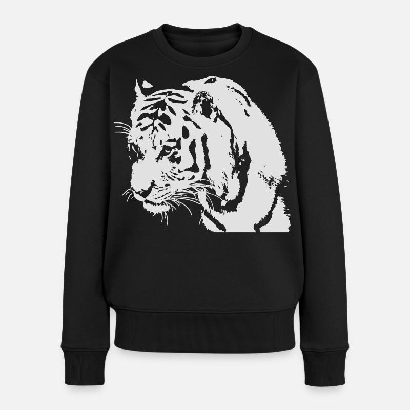 Tiger - Frauen Premium Bio Pullover - Schwarz