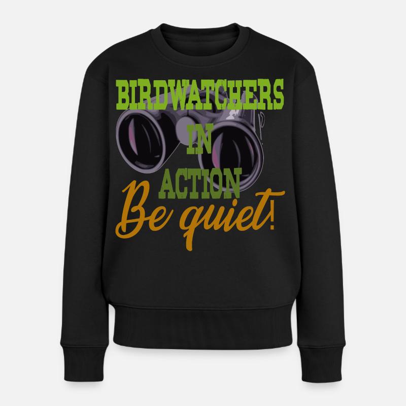 Vogelbeobachtung Ornithologie - Frauen Premium Bio Pullover - Schwarz
