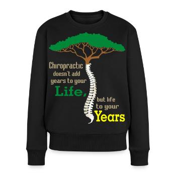 Wachsendes Baum Motiv mit Wirbeldesign - Frauen Premium Bio Pullover - Schwarz - Vorne - Julia (174cm)