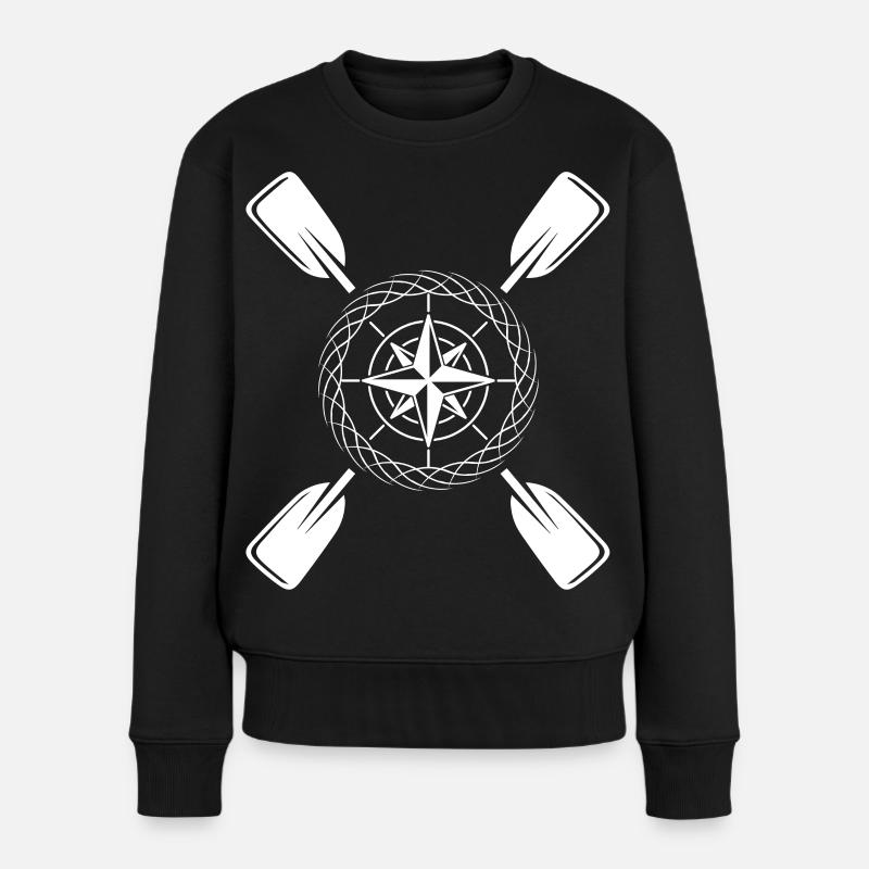 Kajak Paddel Kompass - Frauen Premium Bio Pullover - Schwarz