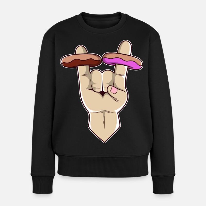 2 Donuts from Hell - Frauen Premium Bio Pullover - Schwarz