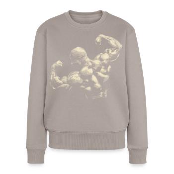 Bodybuilding - Pull Premium bio Femme - taupe - Devant - Julia (174cm)