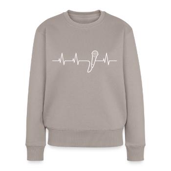 Battement de coeur de musicien - Pull Premium bio Femme - taupe - Devant - Julia (174cm)