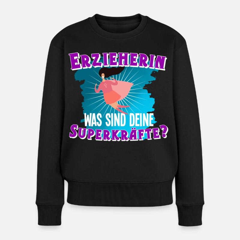Erzieherin - Frauen Premium Bio Pullover - Schwarz