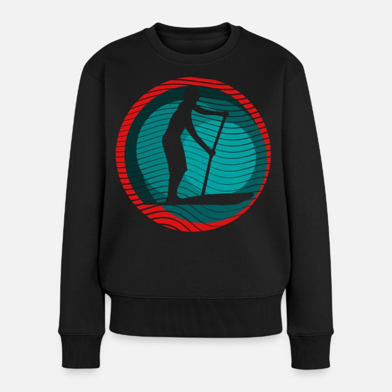 SUP Surfer - Frauen Premium Bio Pullover - Schwarz