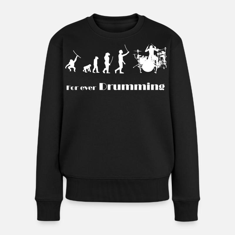 Evolution - For ever Drumming - Frauen Premium Bio Pullover - Schwarz