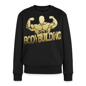 Body Building - Frauen Premium Bio Pullover - Schwarz - Vorne - Julia (174cm)