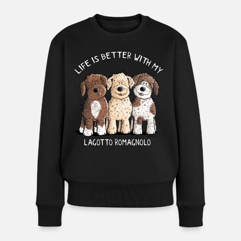 Life Is Better With My Lagotto - Frauen Premium Bio Pullover - Schwarz