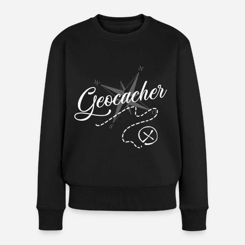 Geocaching - Frauen Premium Bio Pullover - Schwarz