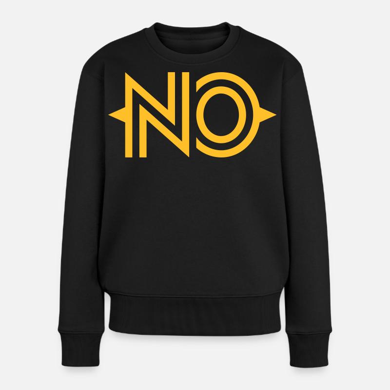 NEIN - Frauen Premium Bio Pullover - Schwarz