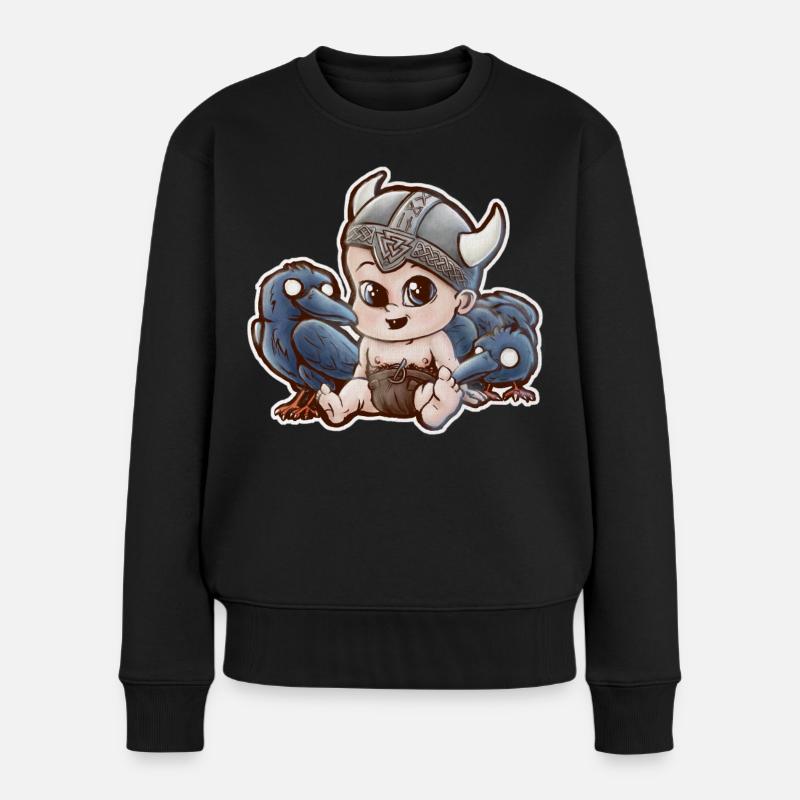 Odin Wikinger Baby - Frauen Premium Bio Pullover - Schwarz