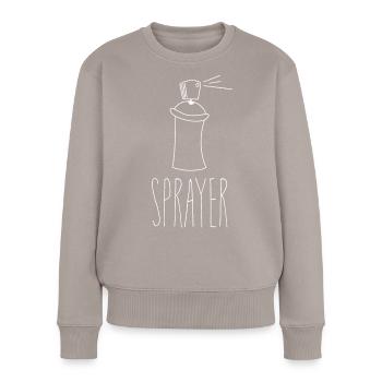 Sprayer - Frauen Premium Bio Pullover - Taupe - Vorne - Julia (174cm)