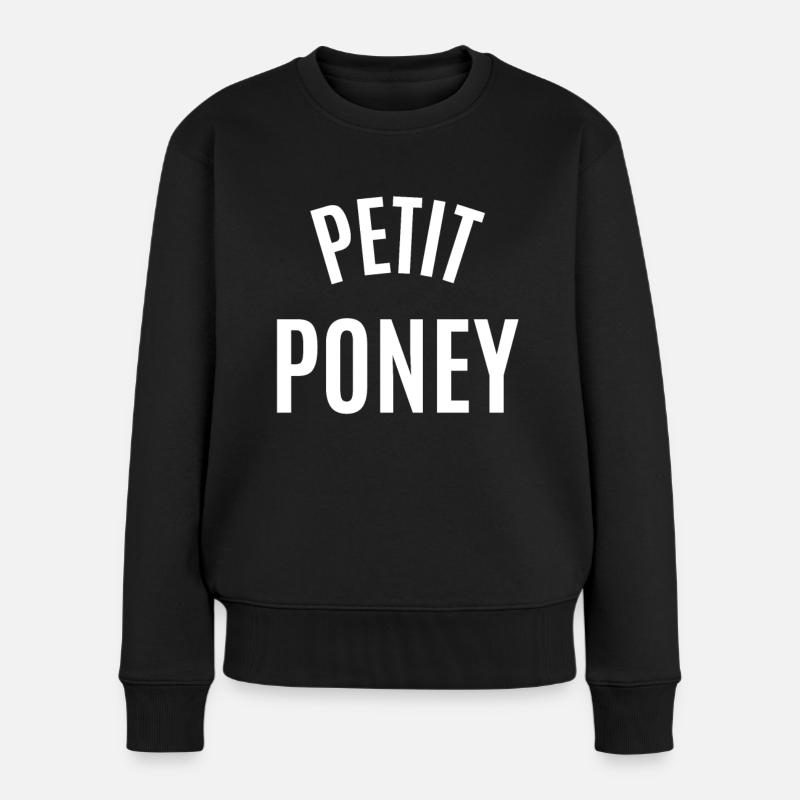 Kleiner Poney - Frauen Premium Bio Pullover - Schwarz