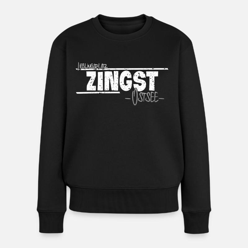 Zingst mein Lieblingsplatz an der Ostsee - Frauen Premium Bio Pullover - Schwarz