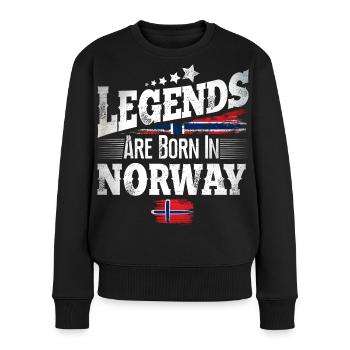 Legends Are Born In Norway - Women's Premium Organic Jumper - black - Front - Julia (174cm)