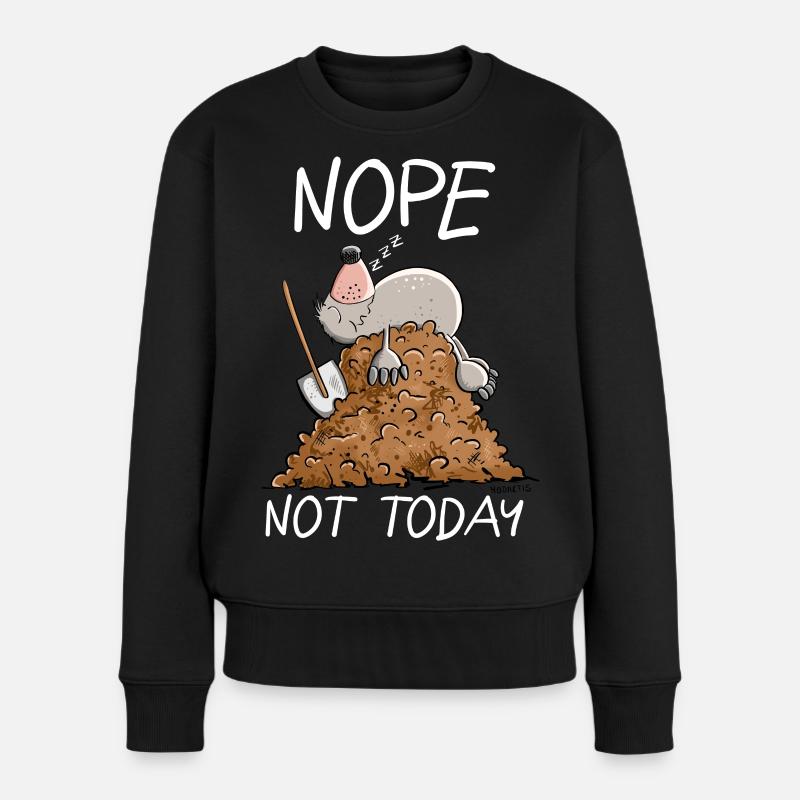 La taupe paresseuse I Nope Not Today Sort - Pull Premium bio Femme - noir