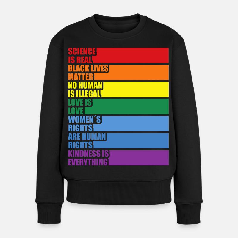 Science Is Real Black Lives Matter LGBTQ CSD Pride - Frauen Premium Bio Pullover - Schwarz