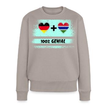 Germany and Gambia 100% Ingenious / Gift - Women's Premium Organic Jumper - taupe - Front - Julia (174cm)