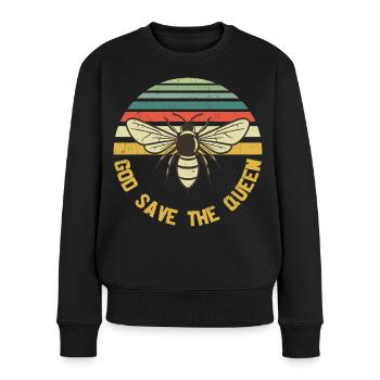 God Save The Queen Bumble Honey Bee - Pull Premium bio Femme - noir - Devant - Julia (174cm)