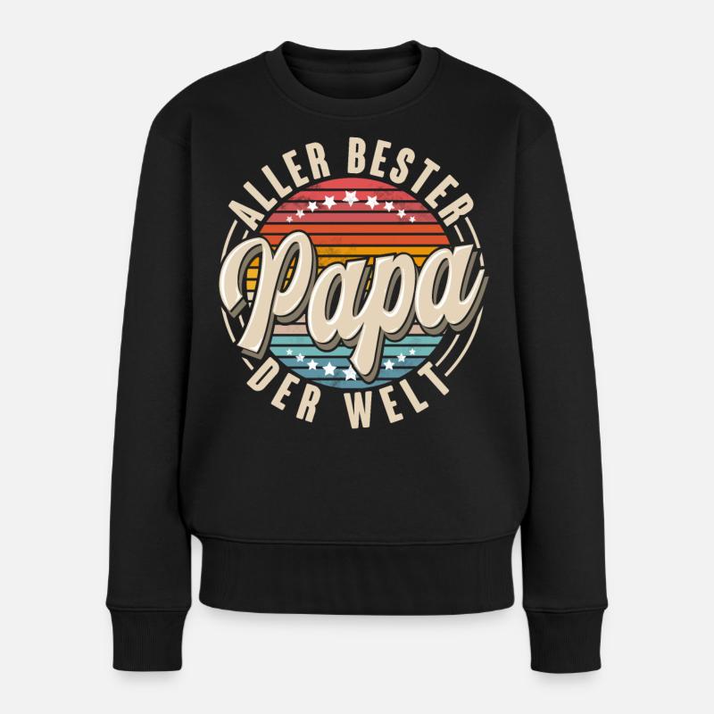 Aller Bester Papa Der Welt - Frauen Premium Bio Pullover - Schwarz
