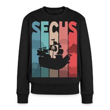 Piratenschiff 6 Jahre Kinder - Frauen Premium Bio Pullover - Schwarz - Vorne - Julia (174cm)