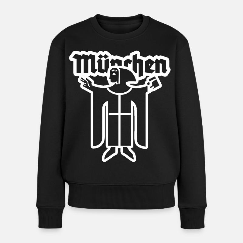 München - Frauen Premium Bio Pullover - Schwarz