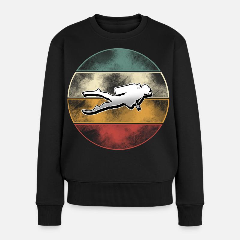 Taucher Tauchen - Frauen Premium Bio Pullover - Schwarz