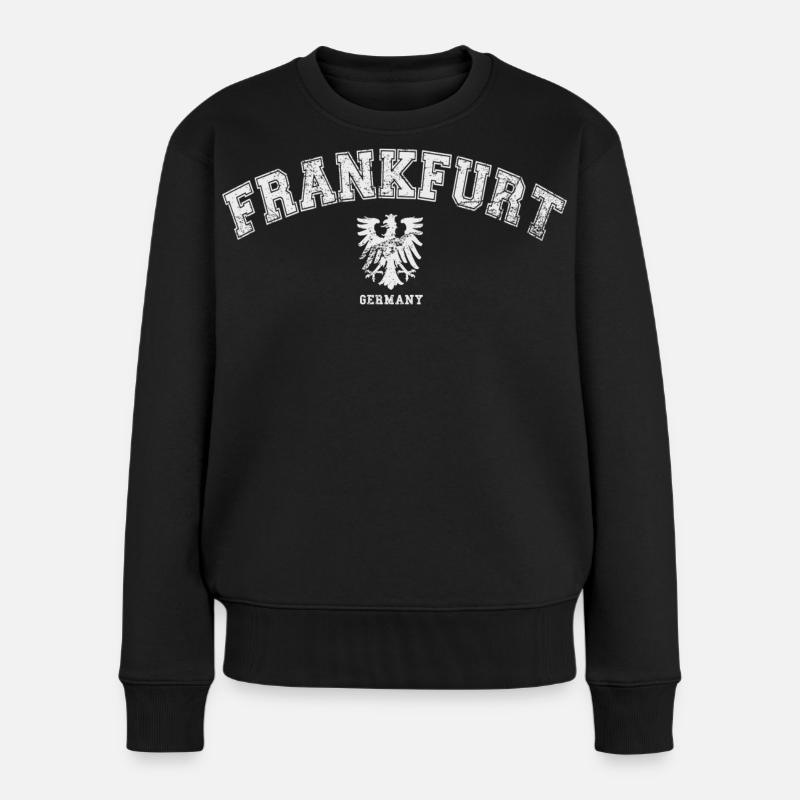 Frankfurt Germany - Frauen Premium Bio Pullover - Schwarz