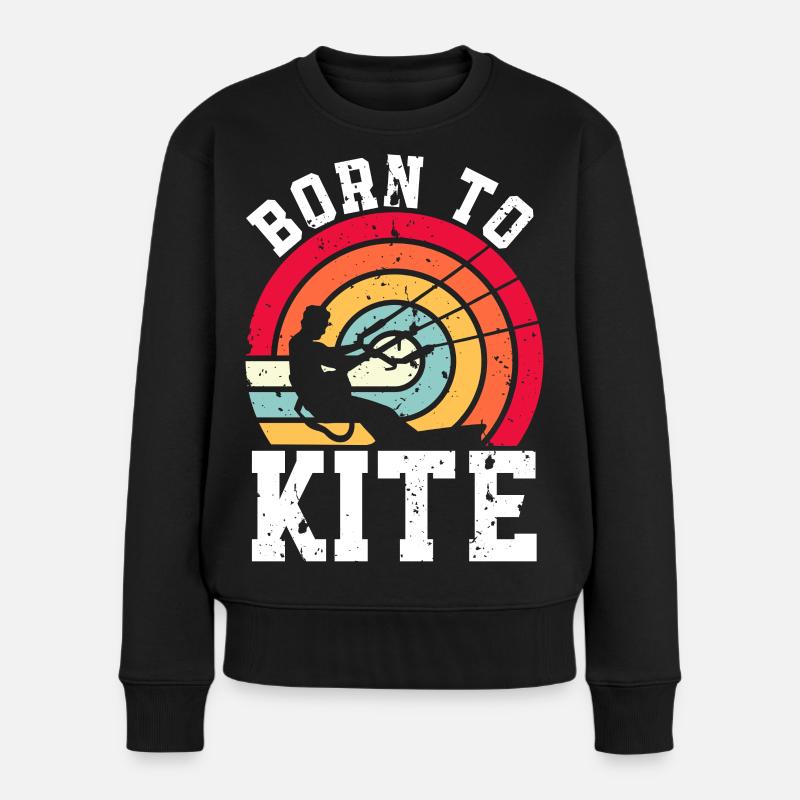 Kitesurfen Kitesurf Kitesurfer Kiteboard - Frauen Premium Bio Pullover - Schwarz