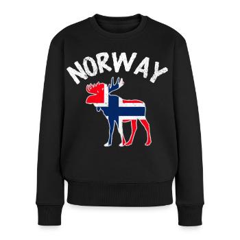 Norwegen - Frauen Premium Bio Pullover - Schwarz - Vorne - Julia (174cm)