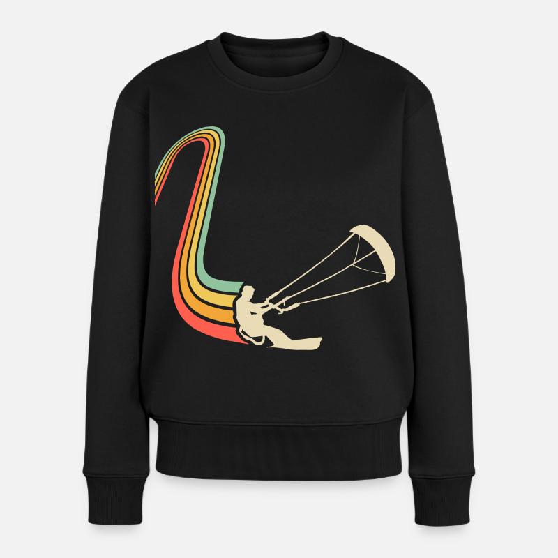 Kitesurfen Kitesurf Kitesurfer Kiteboard - Frauen Premium Bio Pullover - Schwarz