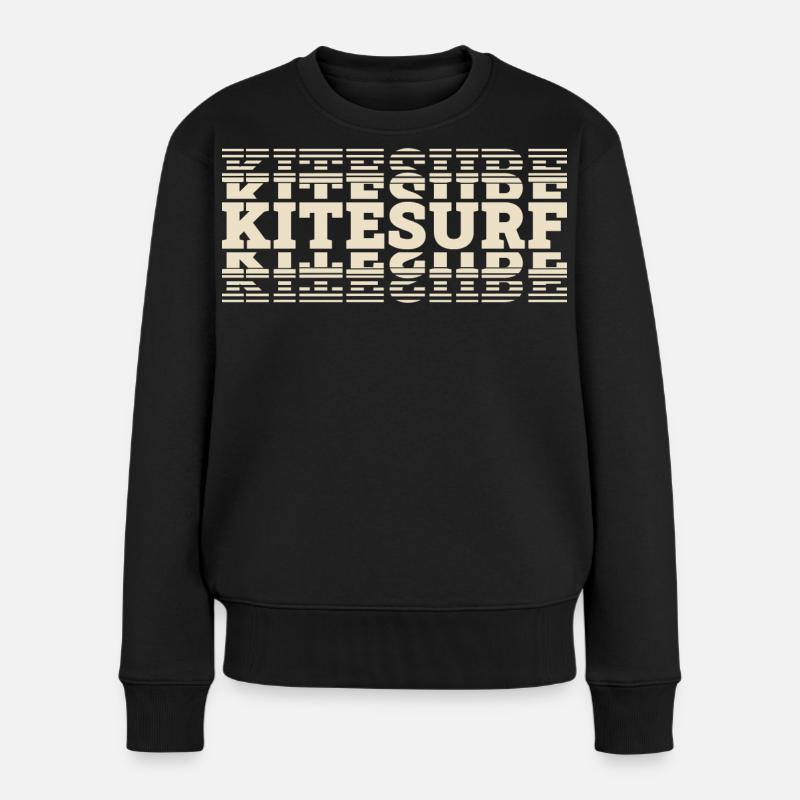 Kitesurfen Kitesurf Kitesurfer Kiteboard - Frauen Premium Bio Pullover - Schwarz