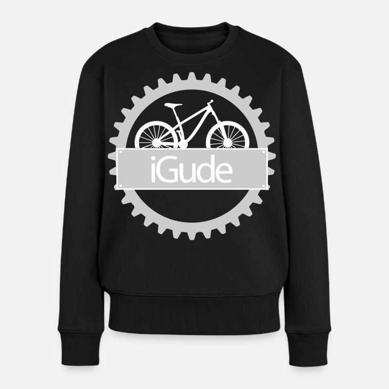 iGude Zahnrad MTB hell - Frauen Premium Bio Pullover - Schwarz