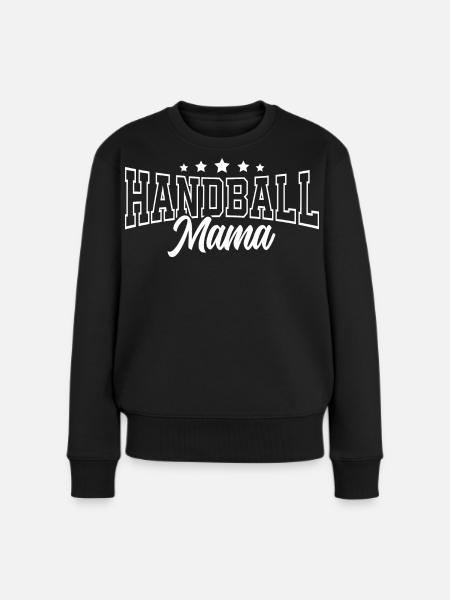 Handball Mama - Frauen Premium Bio Pullover - Schwarz